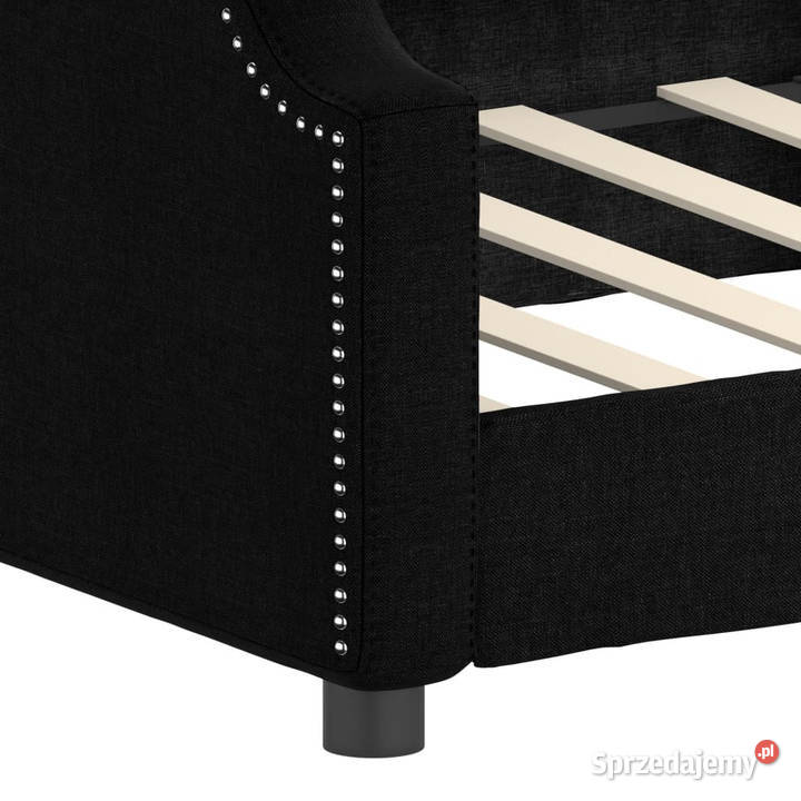 Sofa z funkcją spania czarna obita tkaniną 223cm Łóżka Warszawa sprzedam