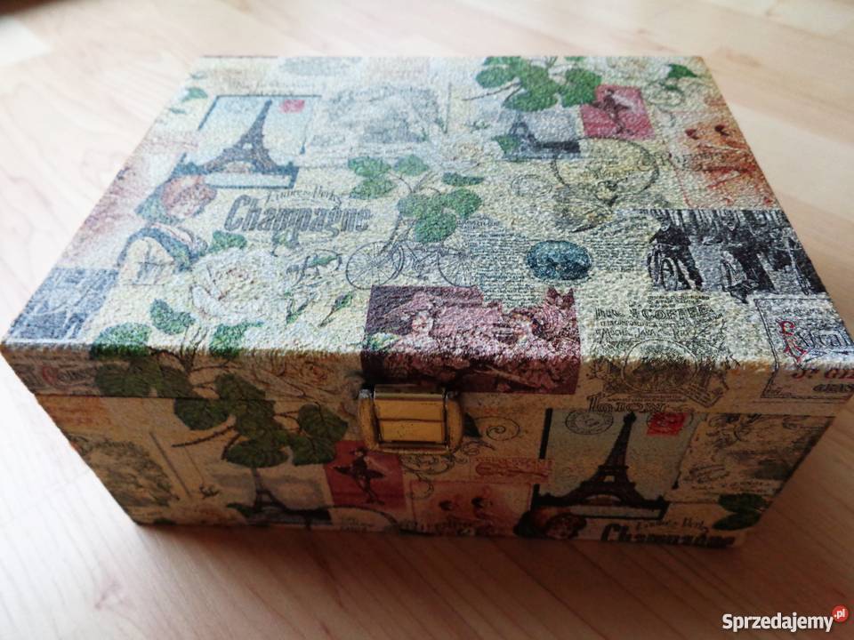 PARIS Drewniana skrzyneczka na skarby sprzedam