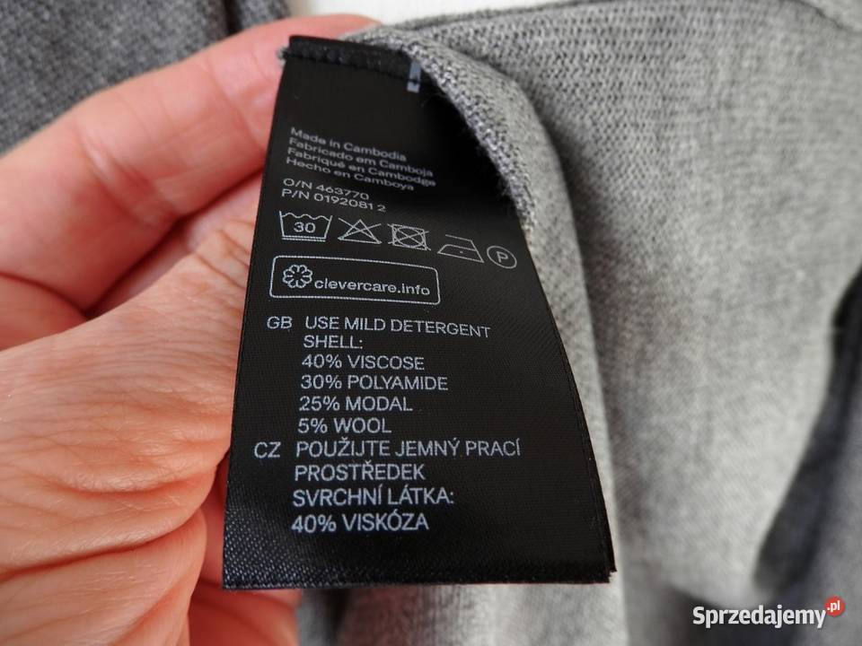 Sweter HM Blezer z Wełną Szary Narzutka M 38 H&M Łomża