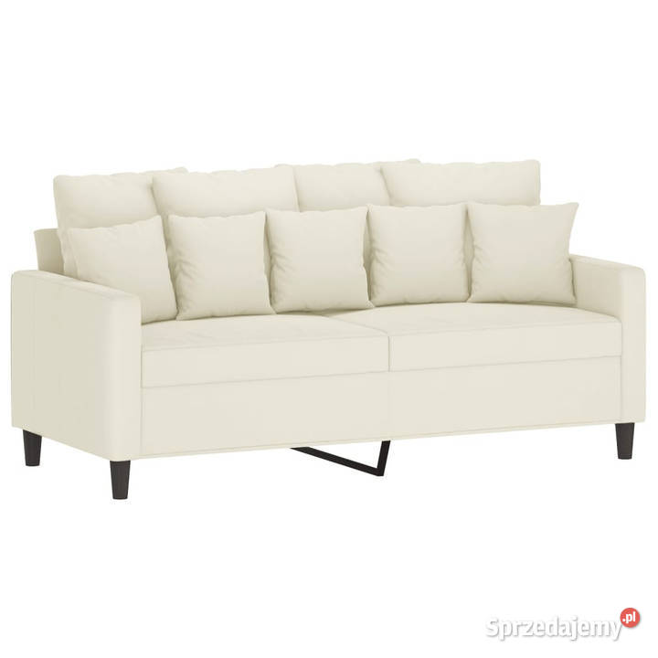 Sofa 2osobowa kremowy 140 tapicerowana aksamitem