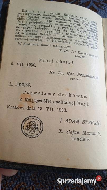 MODLITEWNIK KWIAT EUCHARYSTYCZNY z 1936r Piła