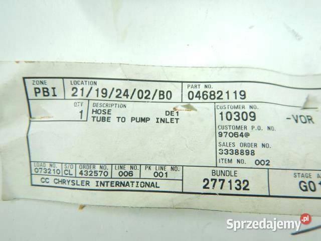 ZŁĄCZNIK ŁĄCZNIK RURY WODY CHRYSLER PASSENGER