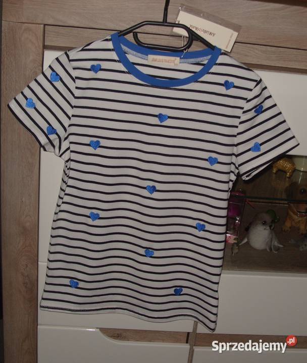 TSHIRT biały w czarne paseczki Chabrowe Rozmiar 38(M) Rawicz