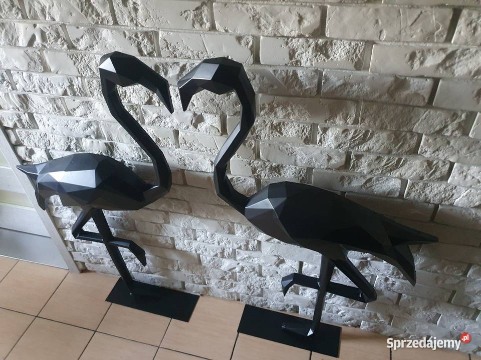Flaming figura rzeźba duży wielokątny ptak Solnica