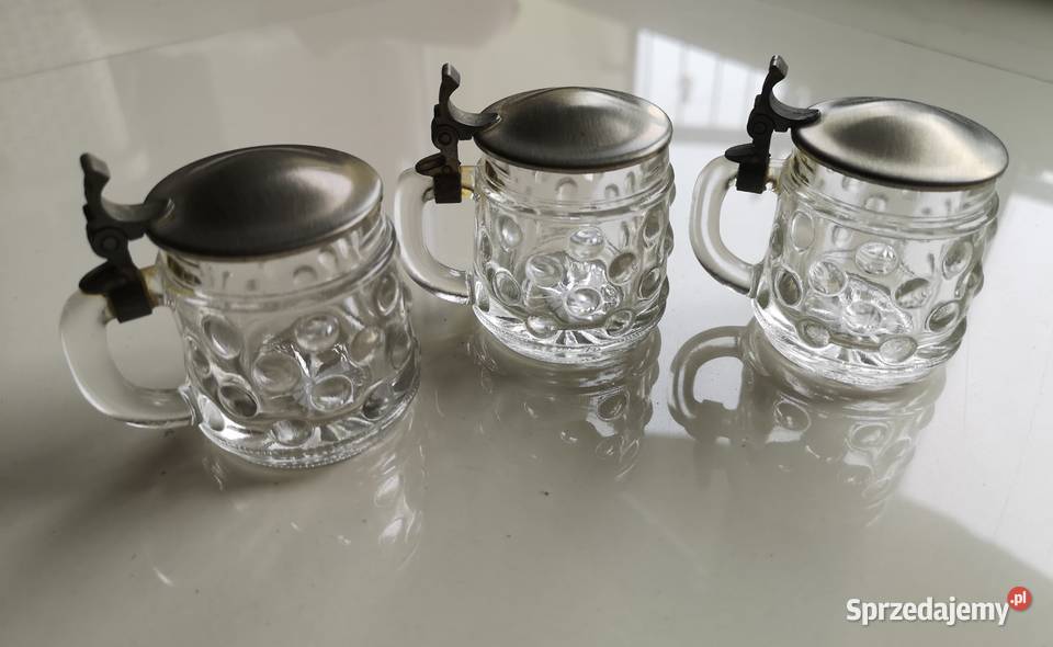 Małe kufle do sznapsa vintage Porcelana i szkło Toruń sprzedam
