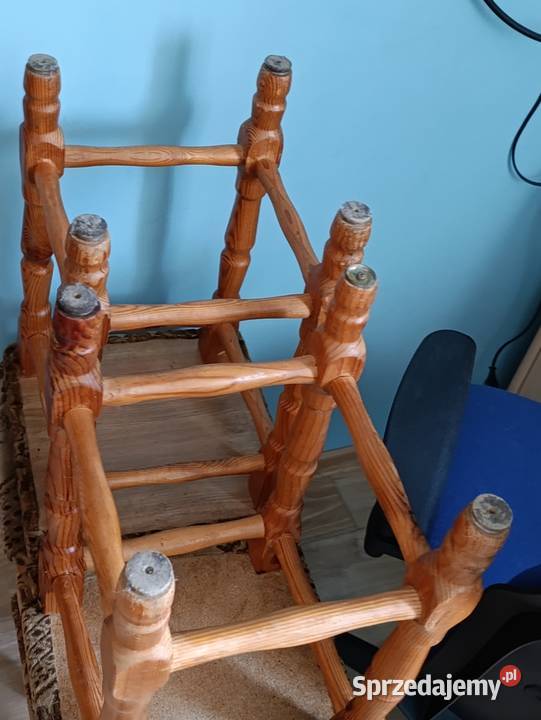 taboret taborety drewniane 4 sztuki komplet Poznań