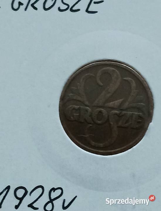 2 Grosze 1928 r II Rzeczpospolita Brąz ładne Numizmatyka Konin