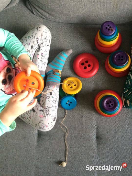 Nawlekanka drewniana guziki giganty Montessori łódzkie Zduńska Wola