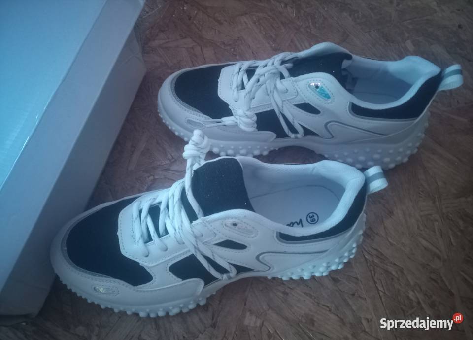 Buty damskie biało czarne obuwie sportowe Łask sprzedam