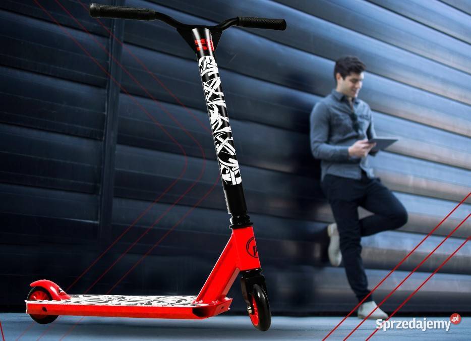 WYCZYNOWA HULAJNOGA Czerwono Czarna Stunt Pro Ełk