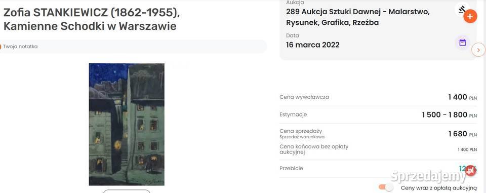 Zofia Stankiewicz obraz Kamienne schodki w ramie Płock