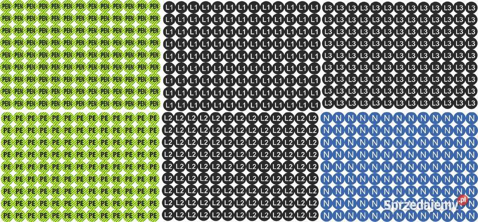Naklejki na rozdzielnice PEN PE N L1 L2 L3 702 Kamionna