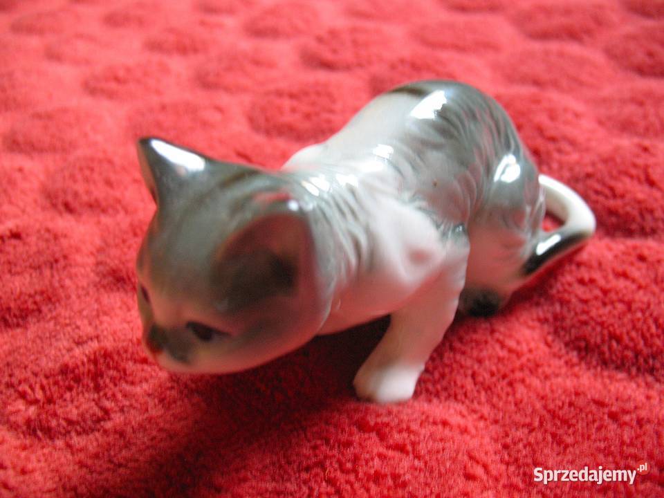 KOT pręgowany 45 x 10 x 4 Figurka z porcelany Wyposażenie wnętrz Siedlce