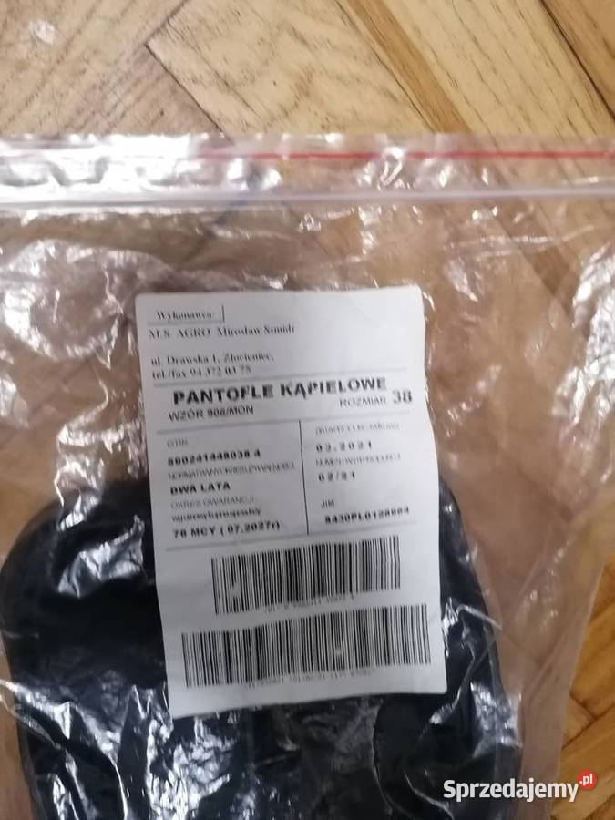 Kapcie kąpielowe 38 Akcesoria Gdańsk sprzedam