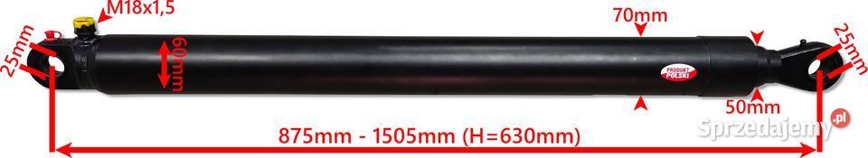 SIŁOWNIK Hydrauliczny Ładowacz TUR 630 mm Fi 25 Solec Kujawski