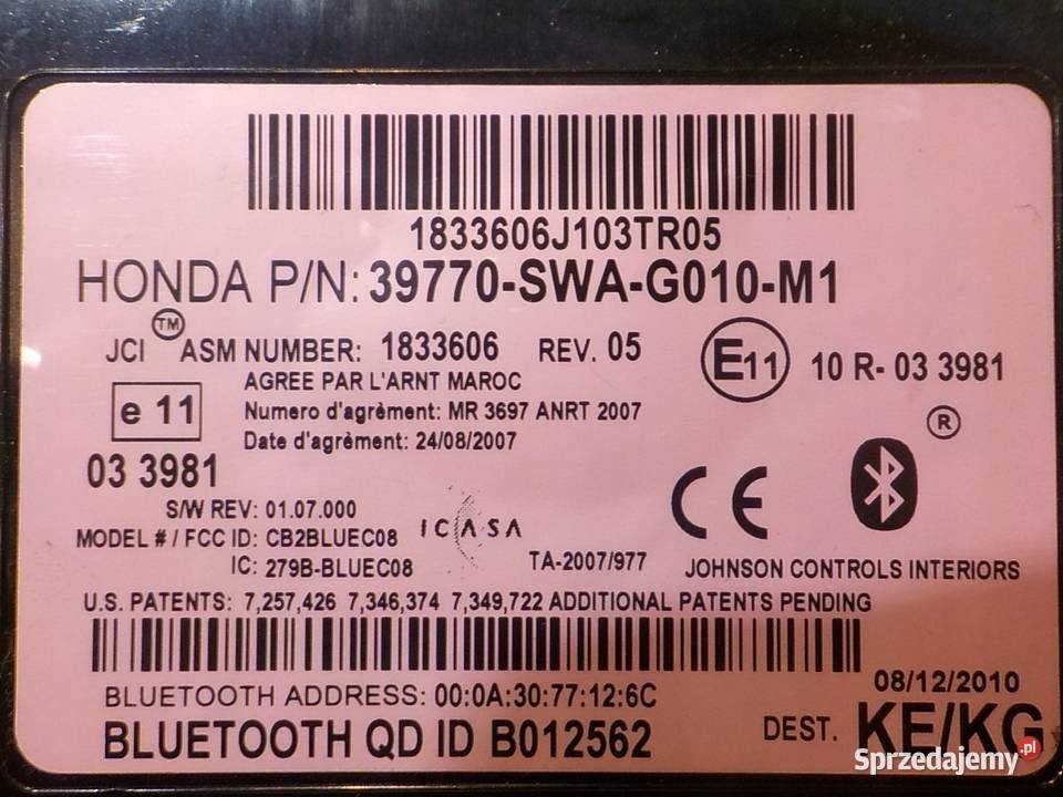 HONDA CRV III LIFT 20 IVTEC 10r 5D modul mazowieckie Suków