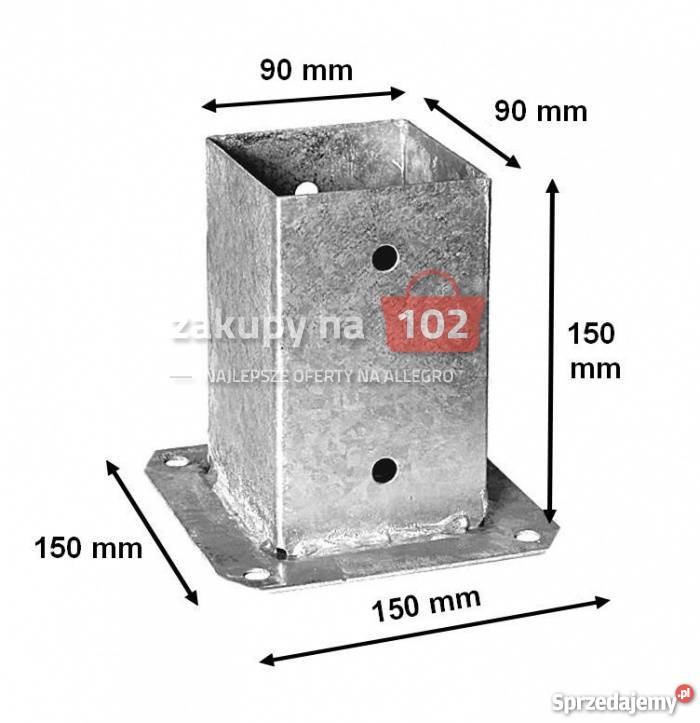 Podstawa Przykręcana do Słupa 90x90mm KOTWA Rzeszotary