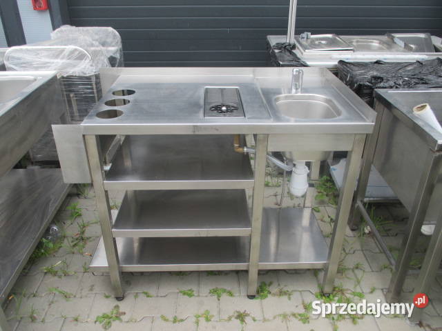Stół Ze Zlewem i Półkami Do Mycia Szklanek 114 x Gastronomia wielkopolskie Ostrów Wielkopolski