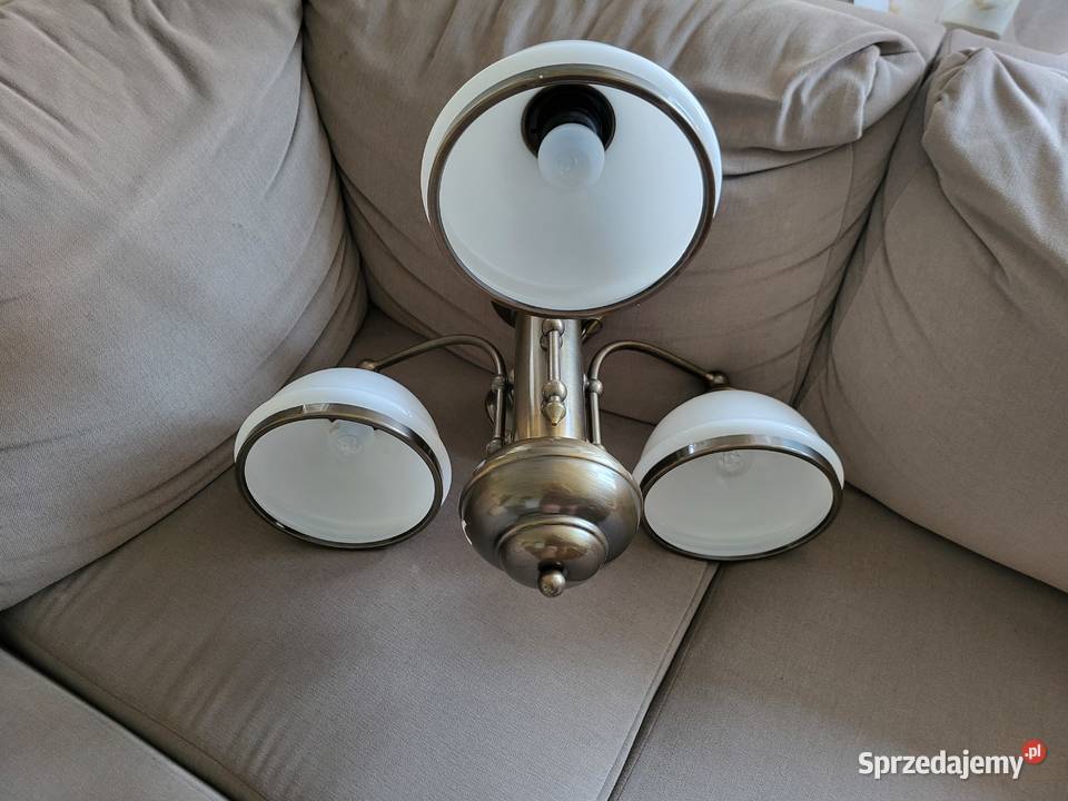 Piekna lampa mosiądz ceramika Warszawa