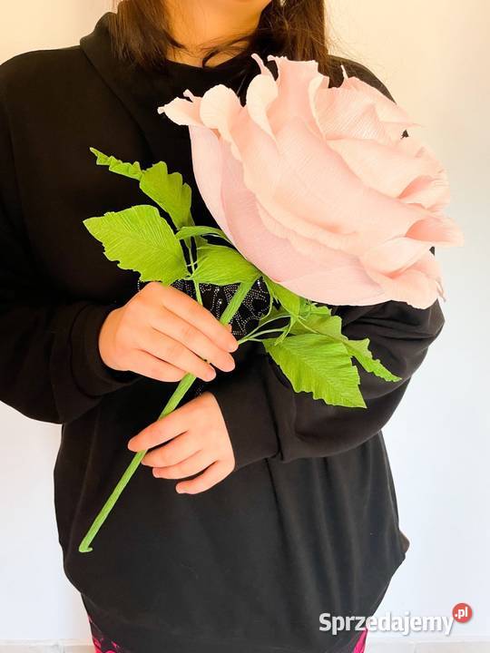 Duża róża z krepiny włoskiej lubuskie Zielona Góra