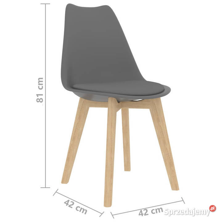 Krzesła stołowe 2 szare plastikowe WM244785 Warszawa