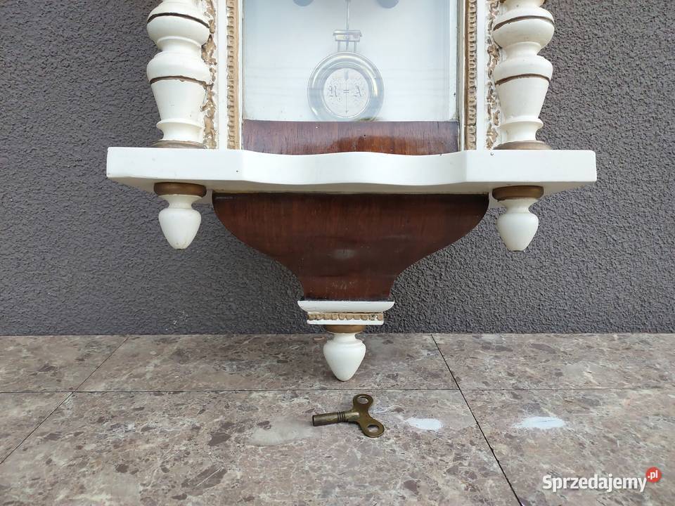 Stary zegar ścienny mały Junghans biało złoty pomorskie