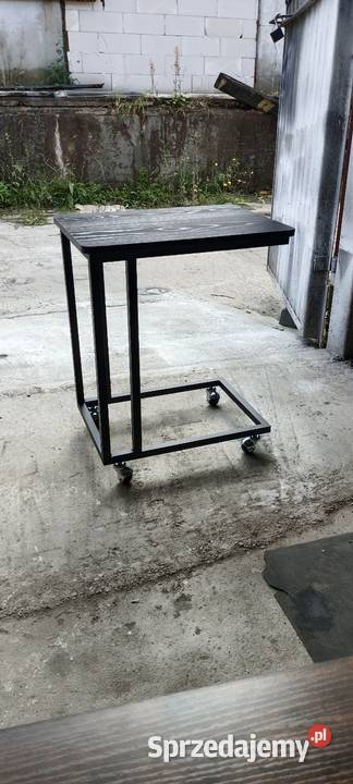 Stolik pomocniczy czarny na kółkach 60x50x35 Gorzów Wielkopolski