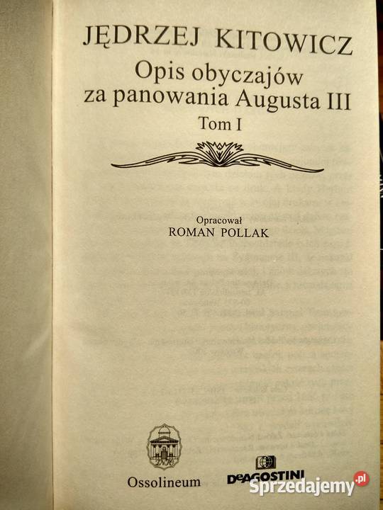 Opis obyczajów panowania króla Augusta mazowieckie Warszawa