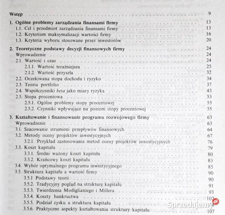 Zarządzanie finansami przedsiębiorstw J Czekaj Z Chełm sprzedam