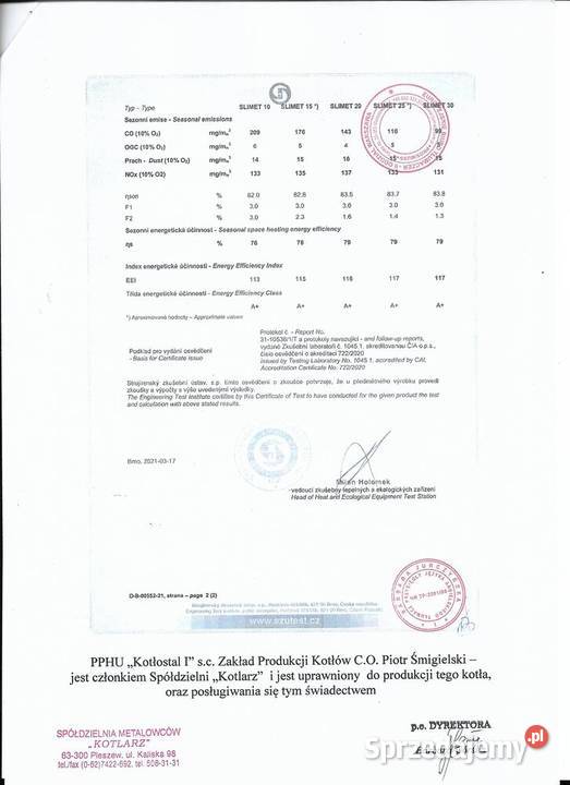 Kocioł co Slimet 10 kW pellet piec Dziadowa Kłoda