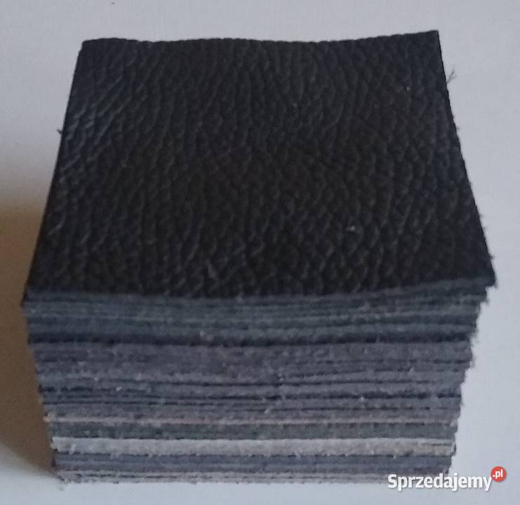 Skóra Kwadrat 8 x 8 30 sztuk Licowa Włoska Brązy