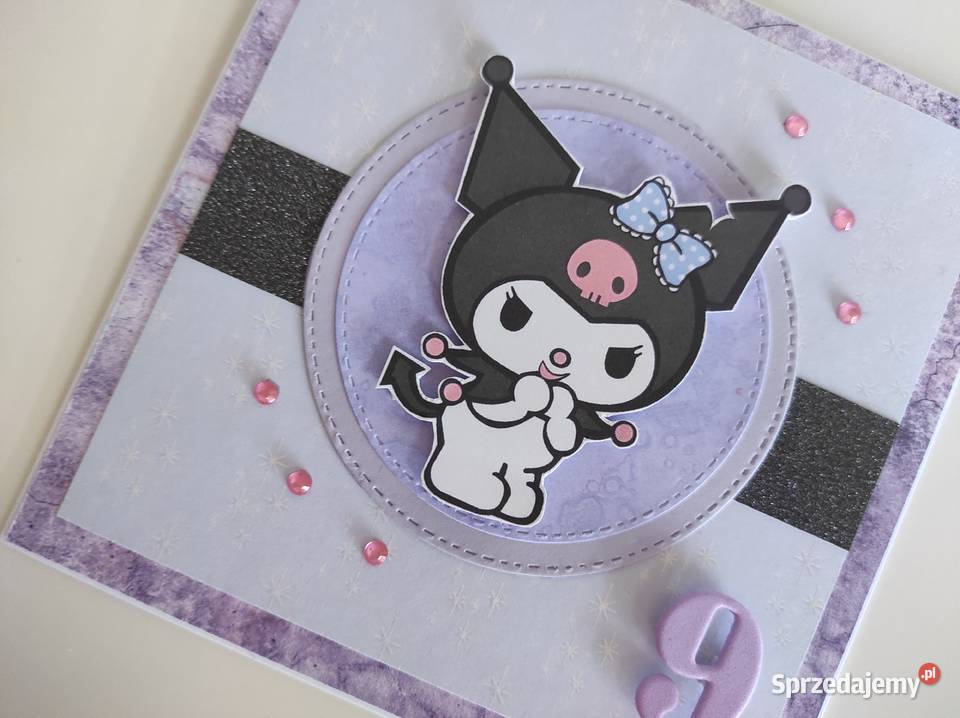 Kartka ręcznie robiona na urodziny Kuromi