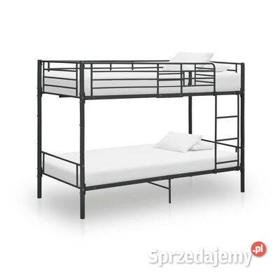 vidaXL Łóżko piętrowe czarne metalowe 90 x 200 Warszawa sprzedam