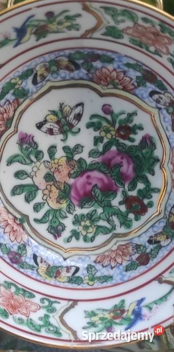 Handmade sygnowana stara chinska porcelana Pabianice