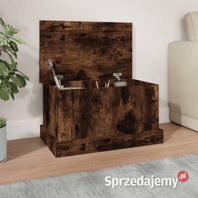 vidaXL Skrzynia przydymiony dąb 50x30x28