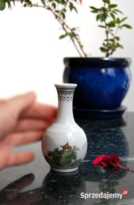 Chiński wazonik pejzaż pagoda porcelana chińska Lublin