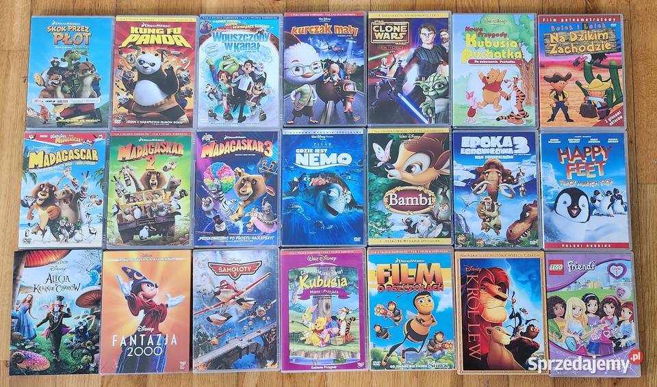 Zestaw 44 filmów dzieci na płytach DVD dubbing Filmy Warszawa
