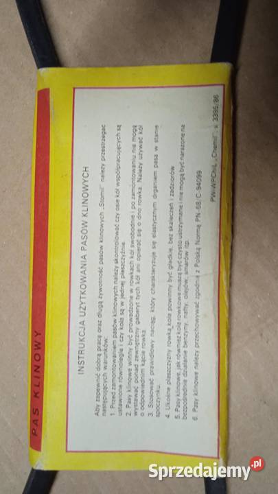 Pasek klinowy SPZ 912 produkcja PRL Ursus Lublin