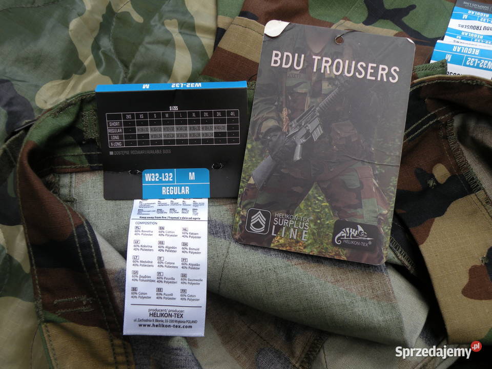 Spodnie BDU woodland MEDIUM Helikon ripstop