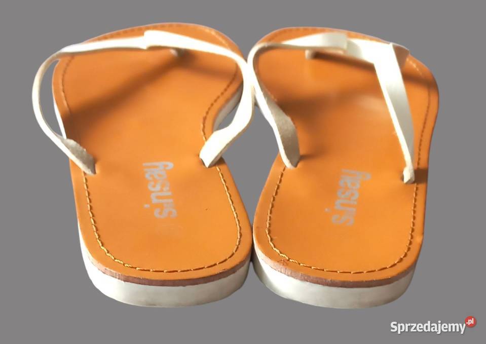 Damskie japonki brązowo biały Sinsay 40 małopolskie Chrzanów