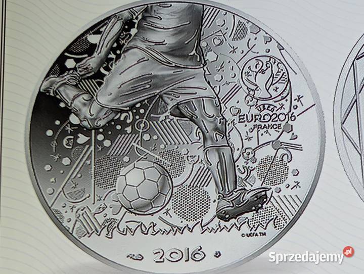 Srebrna Moneta 10 Euro EURO 2016 Francja Piła