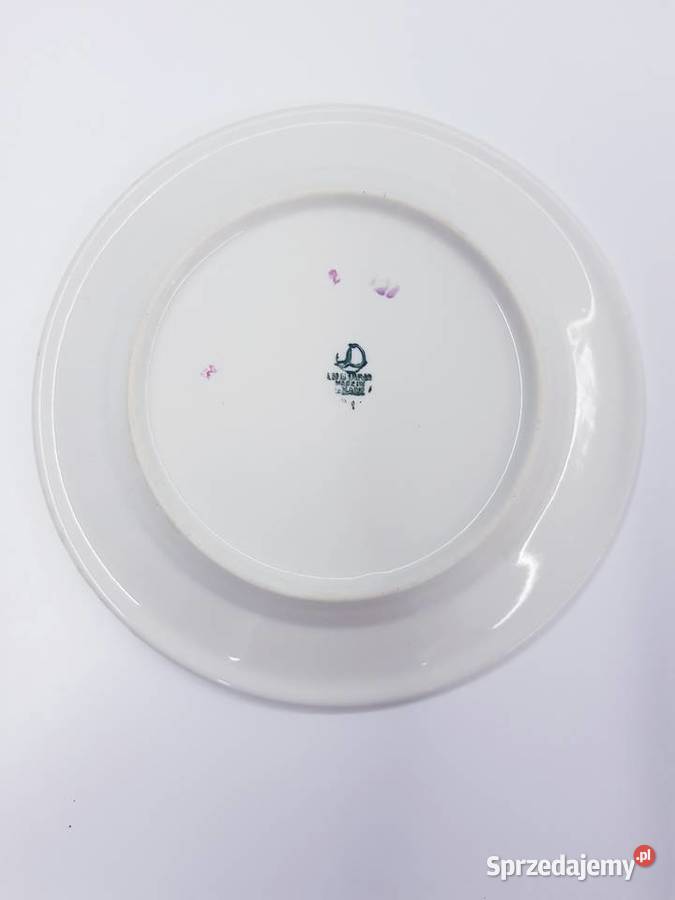 Stary porcelanowy talerz vintage Lubiana biały Dąbrowa Górnicza