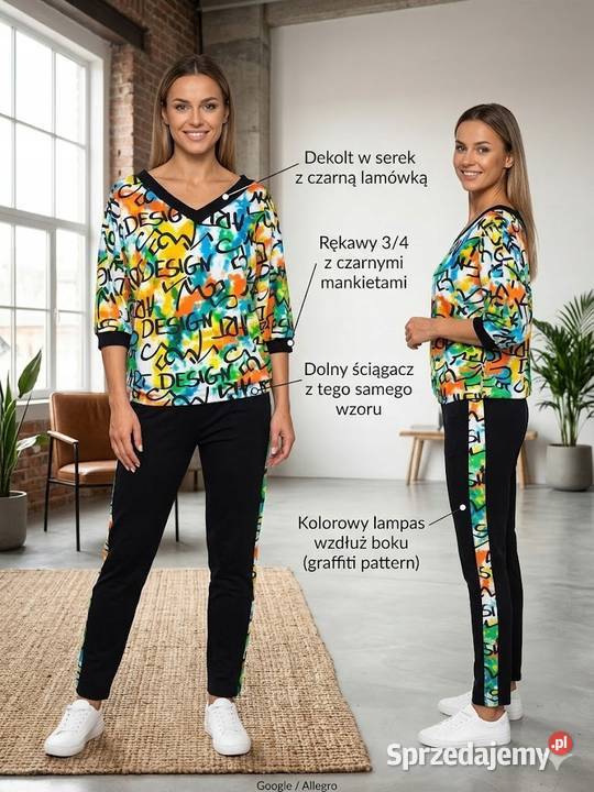 Komplet dres BAWEŁNASPODNIE LAMPAS BLUZA LXL Pątnów