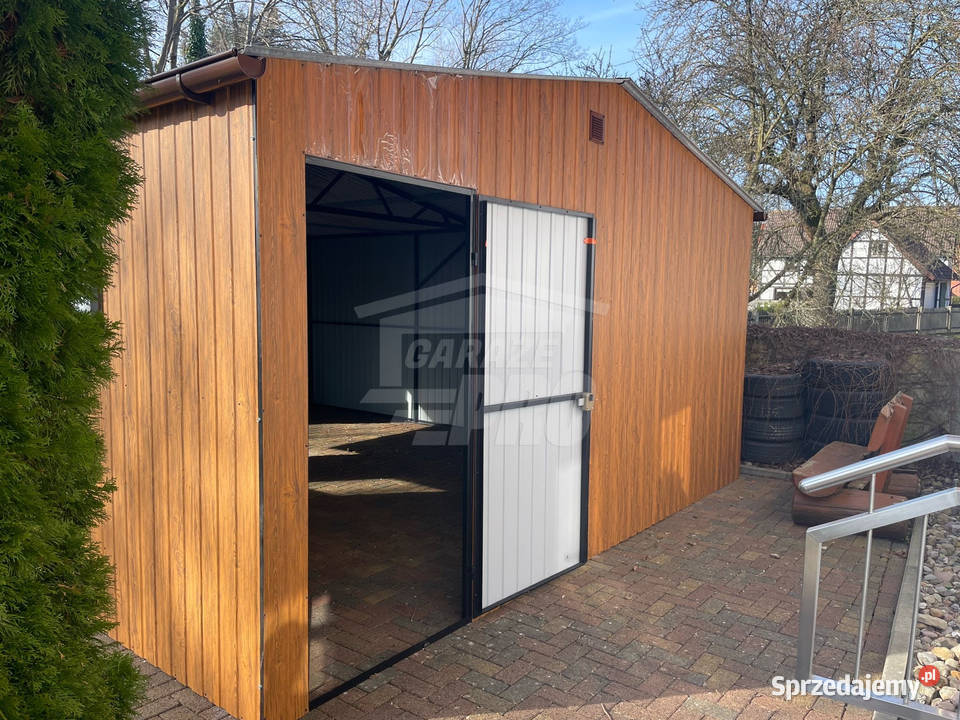 Garaż blaszany 55x6 2x Brama drzwi 2x okno rynny wielkopolskie Nowy Tomyśl sprzedam