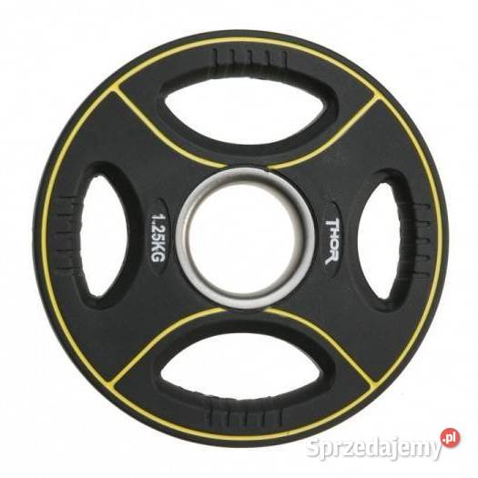 Obciążenia olimpijskie poliuretanowe czarne Thor Sprzęt do ćwiczeń Wałcz