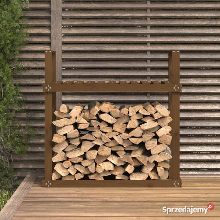 Stojak na drewno miodowy brąz 110x35x1085 drewno mazowieckie Warszawa sprzedam