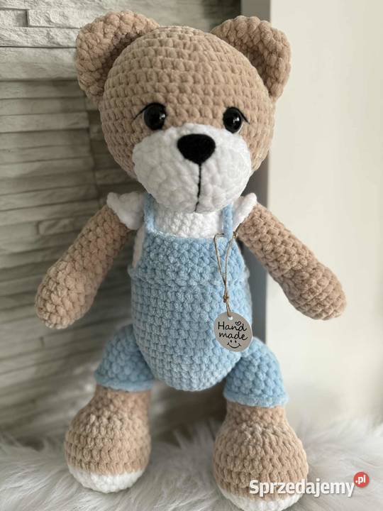 Miś handmade na szydełku rękodzieło Łazy