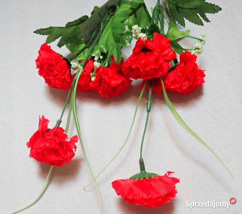 Goździk sztuczny gałązka 4 kwiaty 46 Kolory Siewierz sprzedam