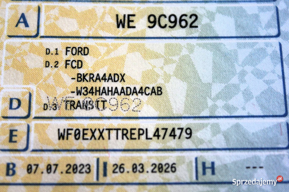 Ford Transit 4x4 Webasto SalonPL FV23 L3H3 immobilizer Sokołów