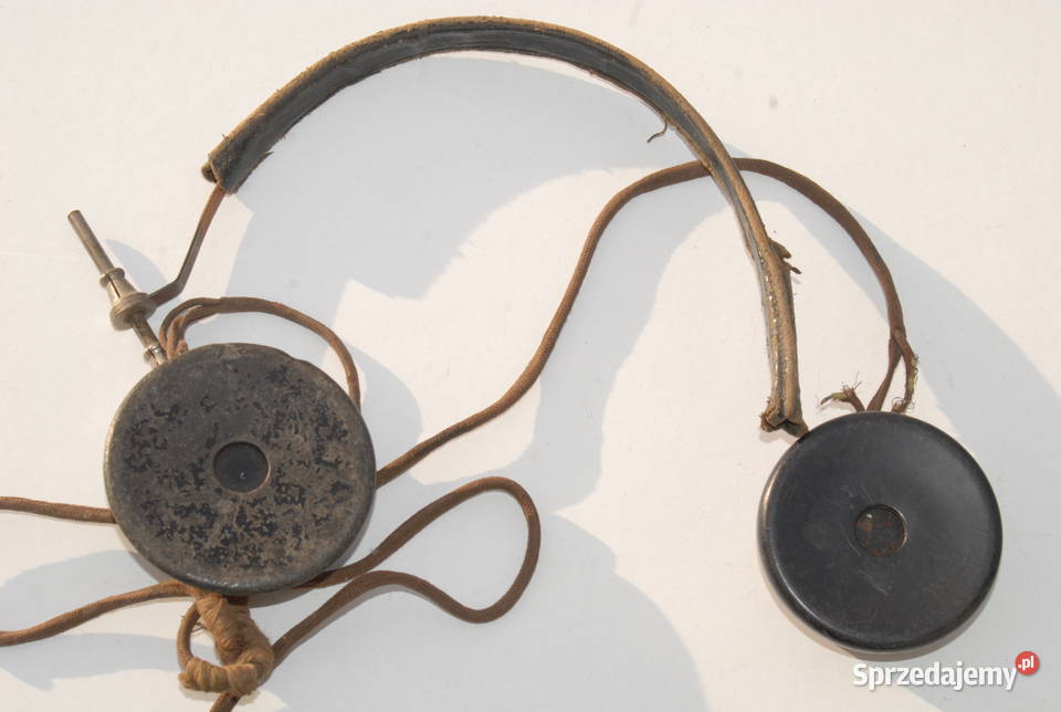 Stare słuchawki do radiostacji sygnowane Cieszyn